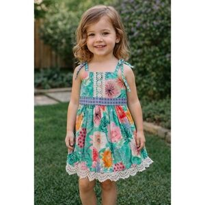 Floral Kids Casual Dress 4T